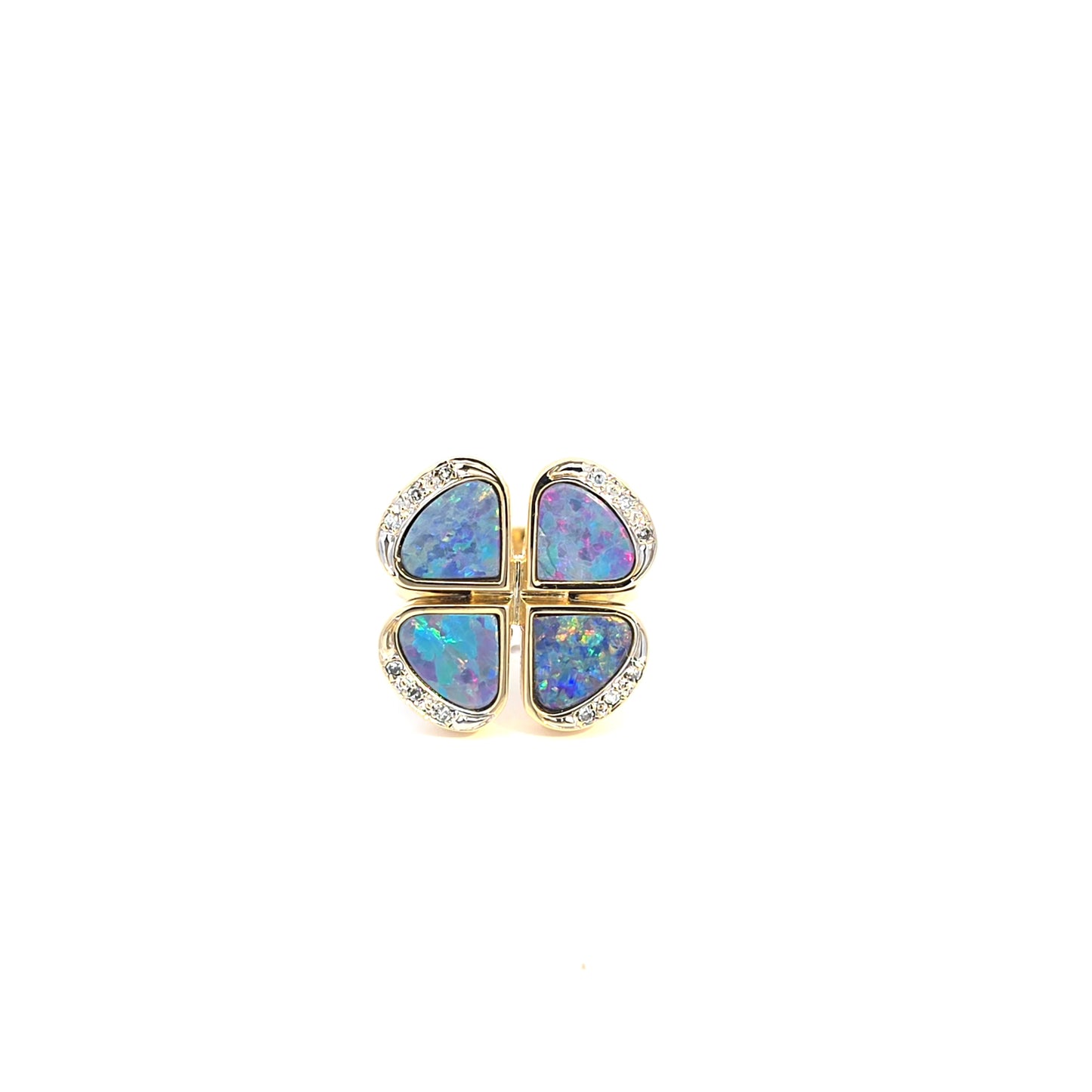 14K Yellow gold Opal Diamond ring Amsterdam Bruens 