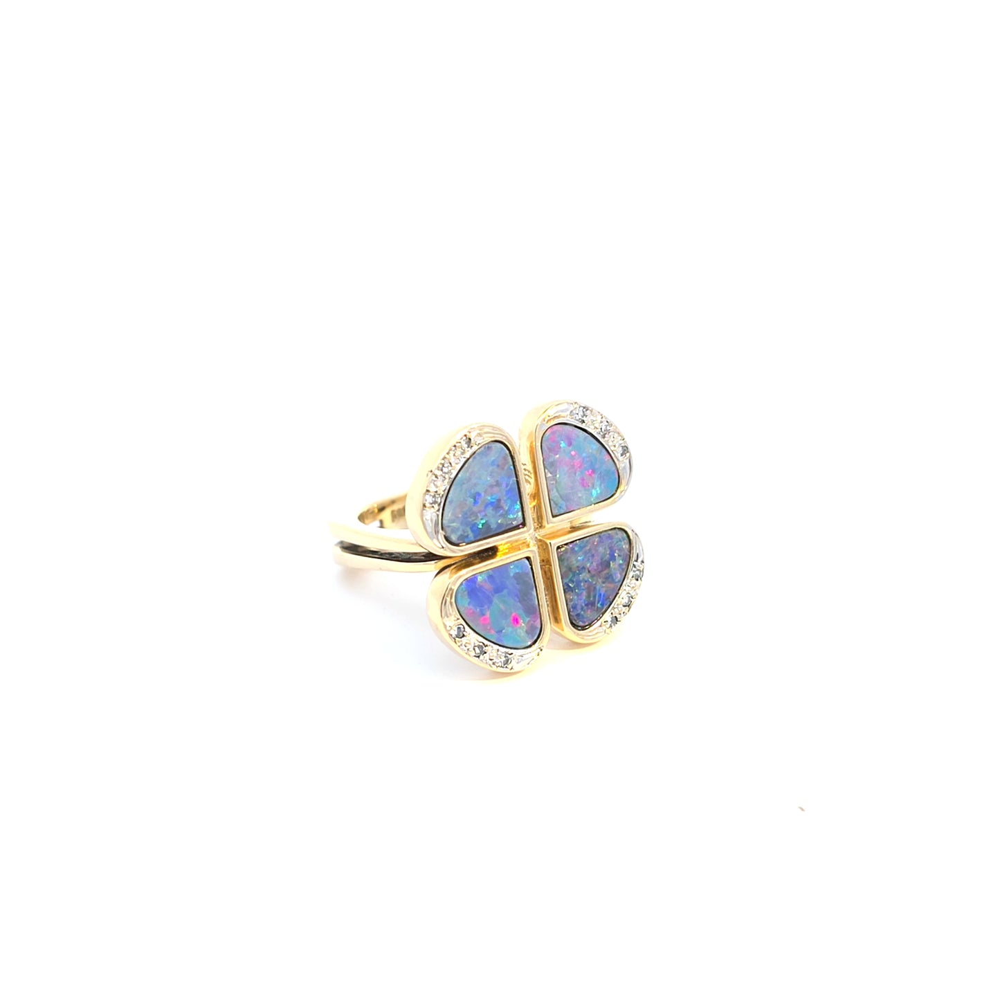 14k geel gouden diamanten opaal ring Bruens Amsterdam