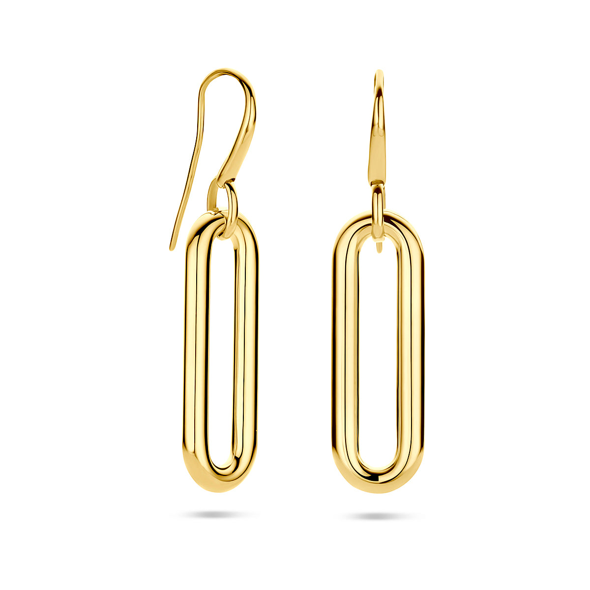14k yellow gold paperclip earrings
