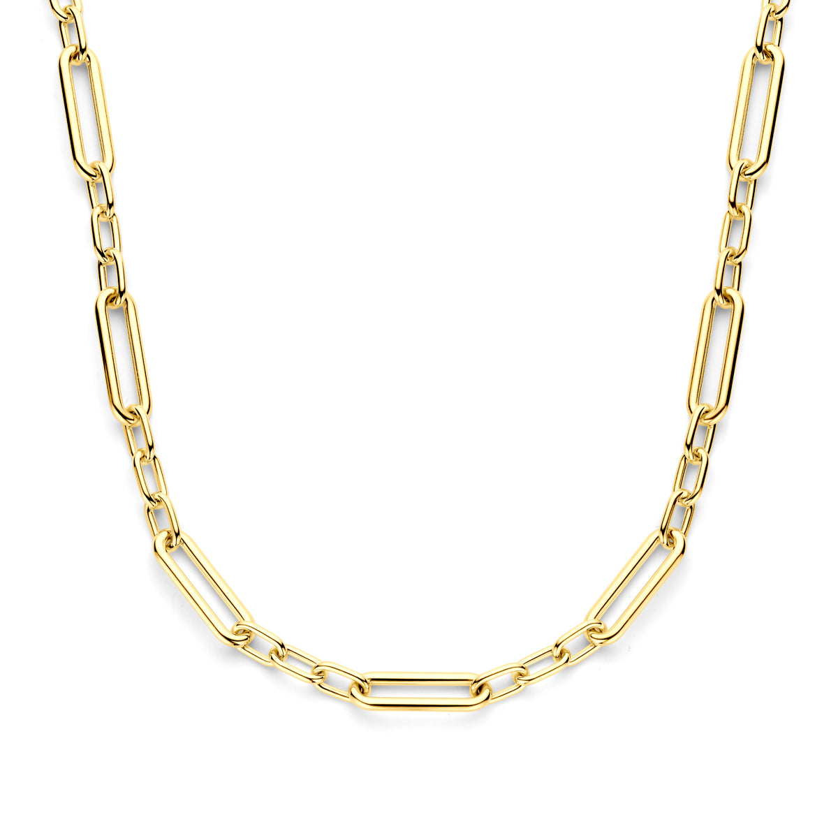 14k yellow gold paperclip necklace