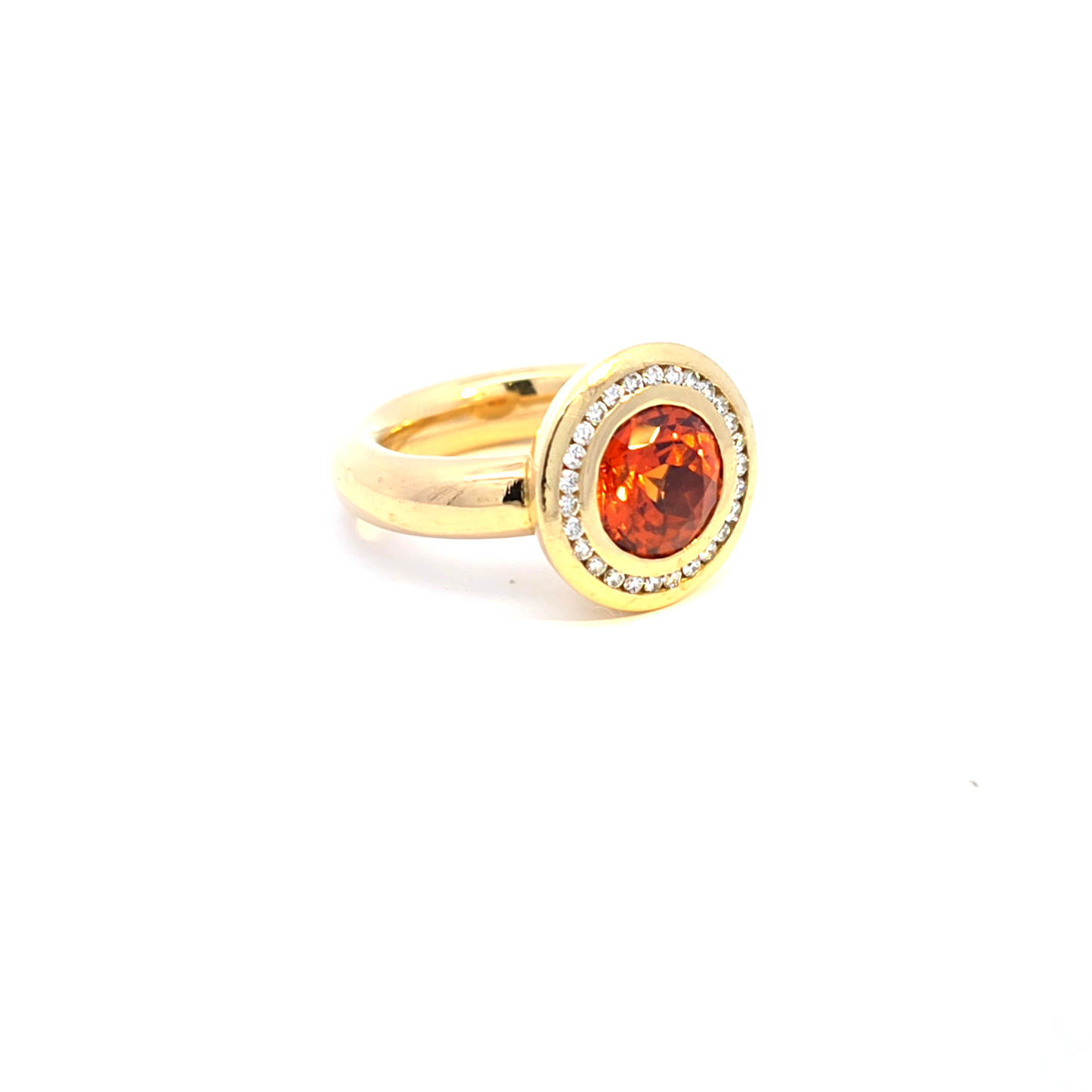 18k geel gouden ring met citrien en diamant Amsterdam Bruens