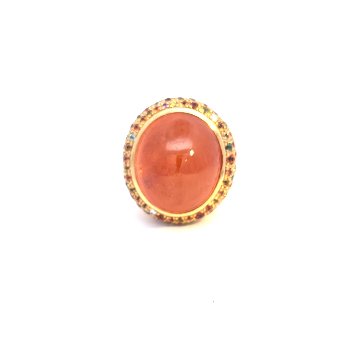 18k yellow gold spessartine garnet ring