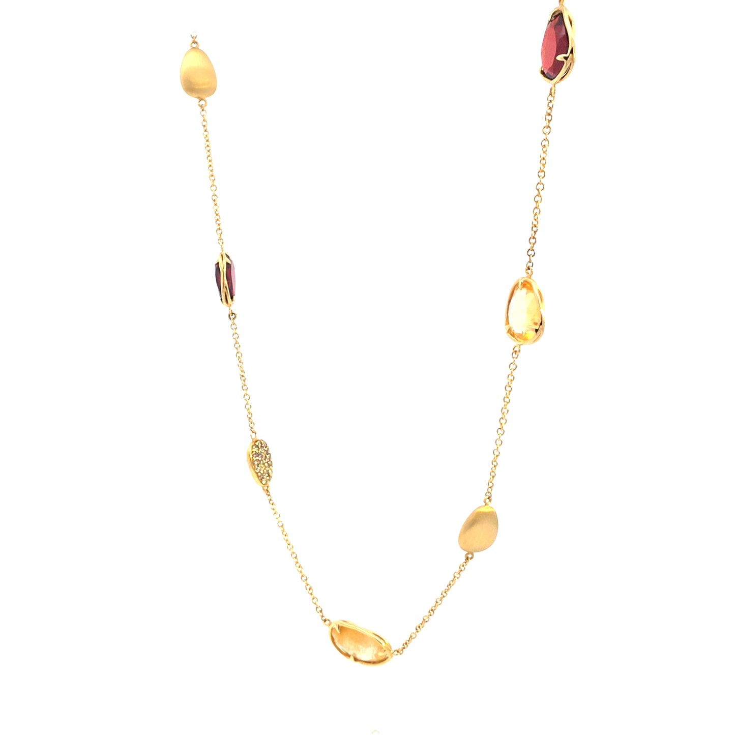 Peroni&Parise collier granaat, diamant, quartz Amsterdam Bruens
