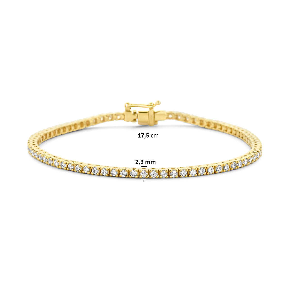 geel gouden 2 carat diamanten armband