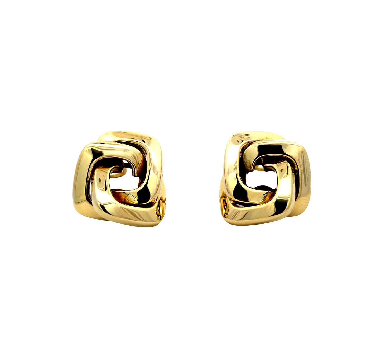 vierkant geometrische gouden oorbellen bruens fine jewelry