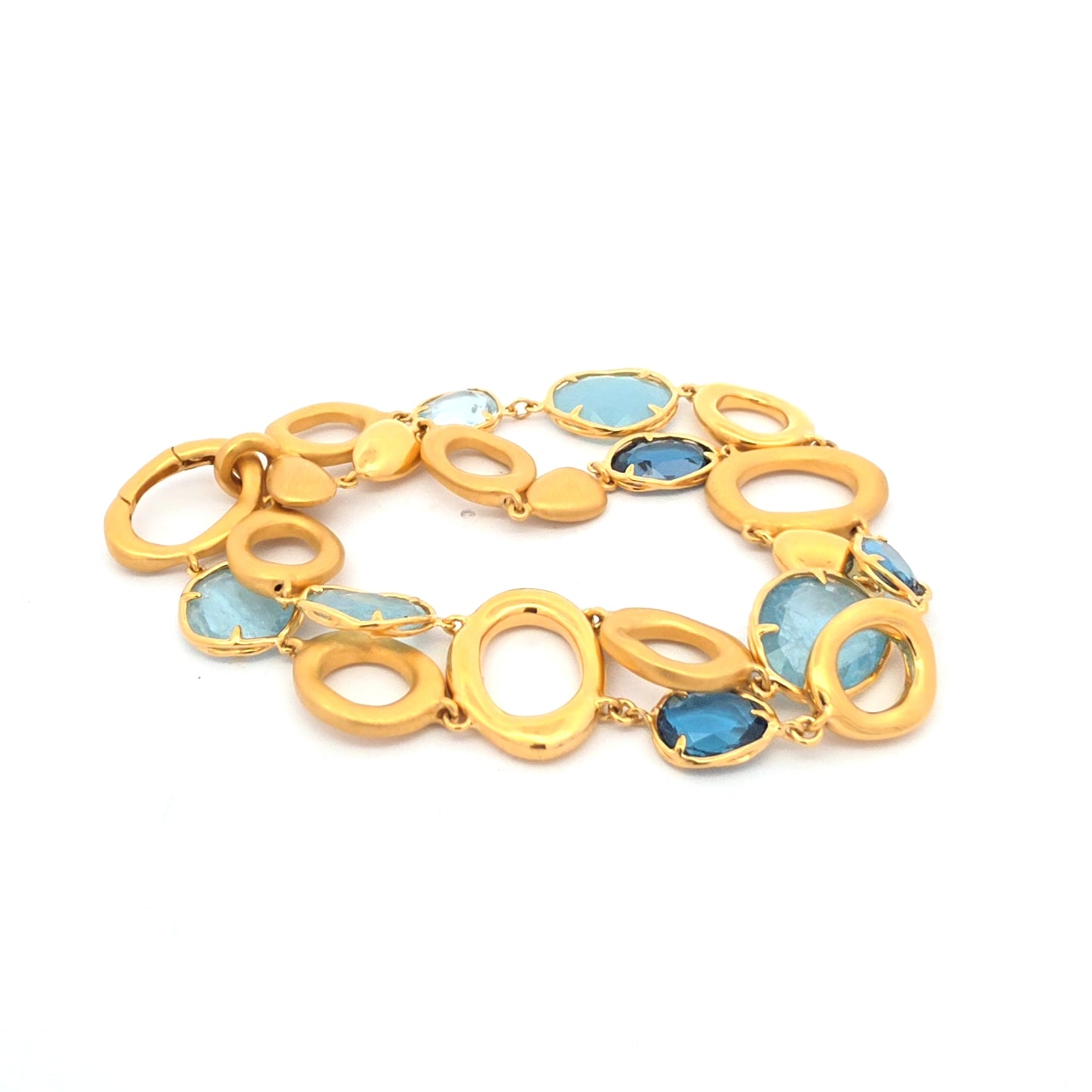 yellow golden bracelet multi gemstones