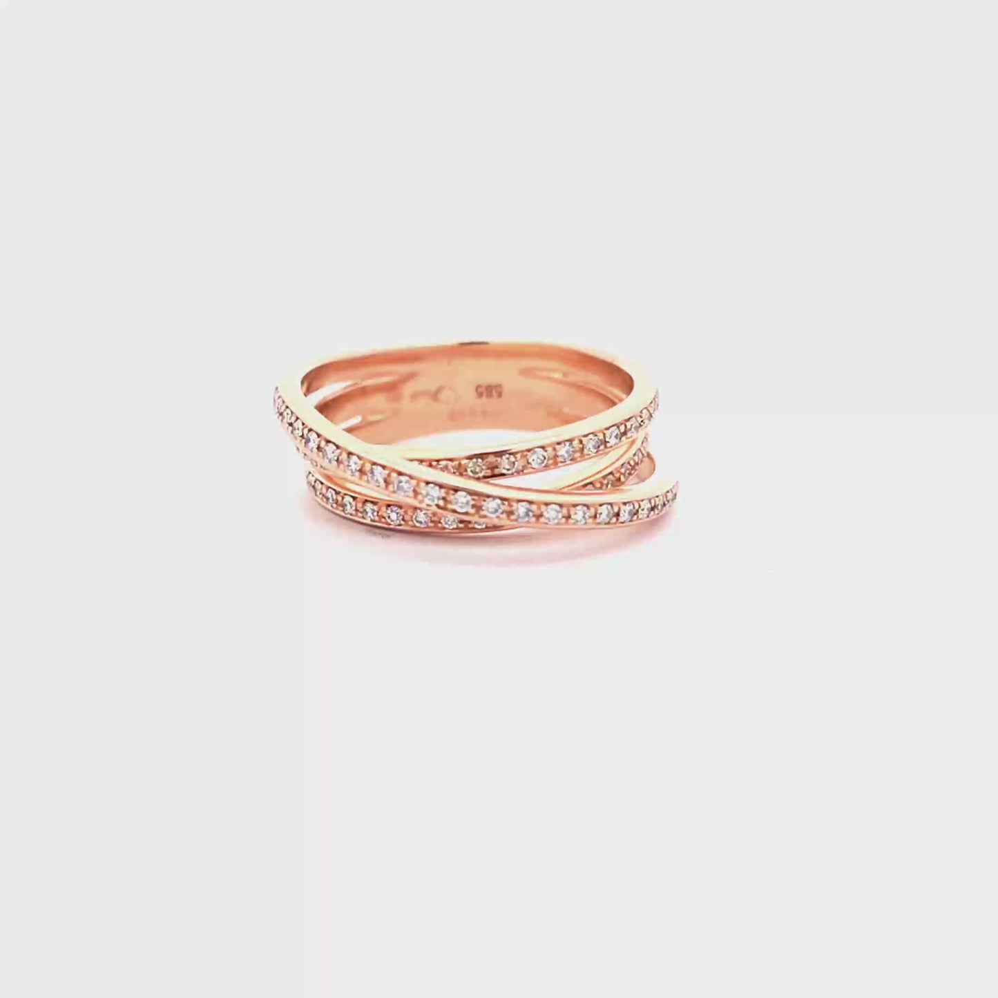 Rose Gold Diamond Interlocking Stackable Ring