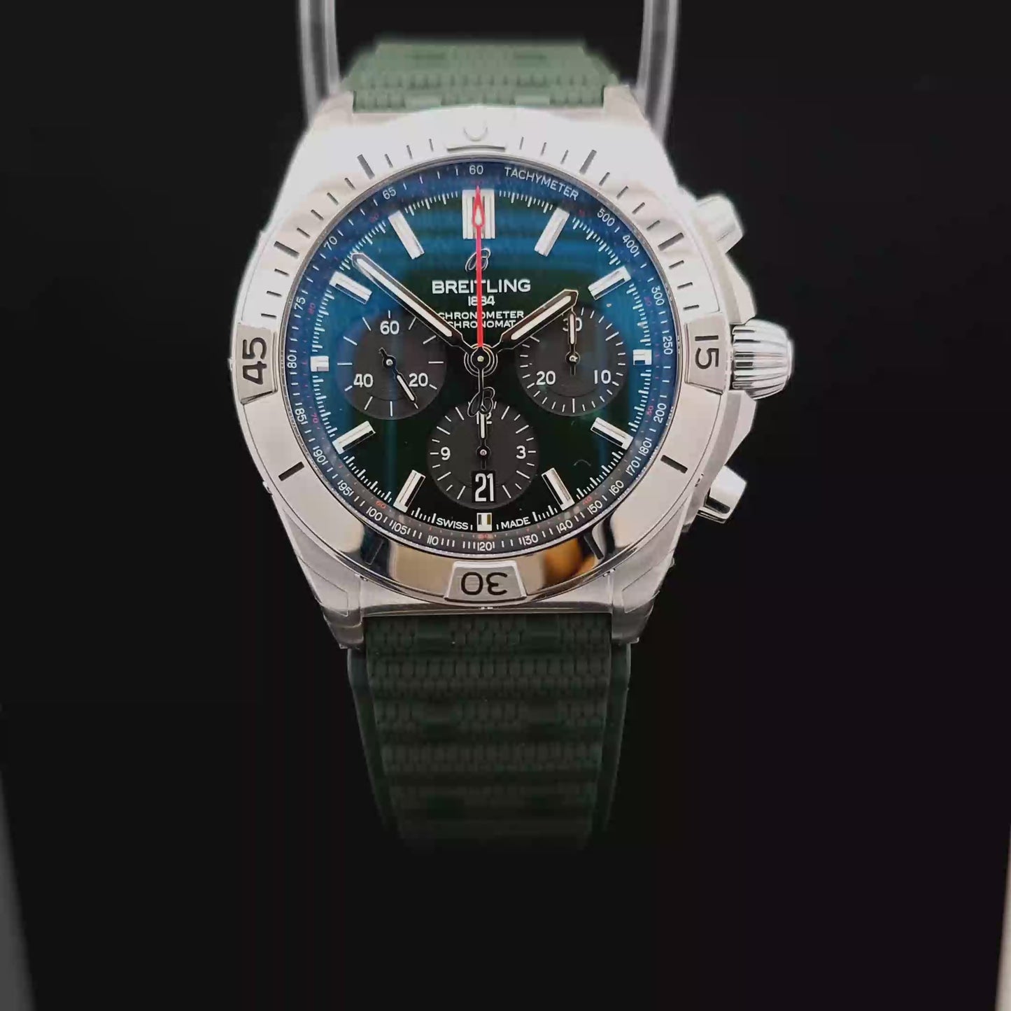 Breitling Chronomat Chronograph with Green Sunray Dial