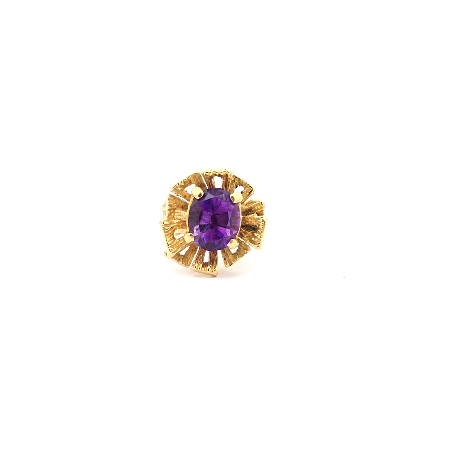 18K geel gouden cocktail ring met amethist Amsterdam Bruens