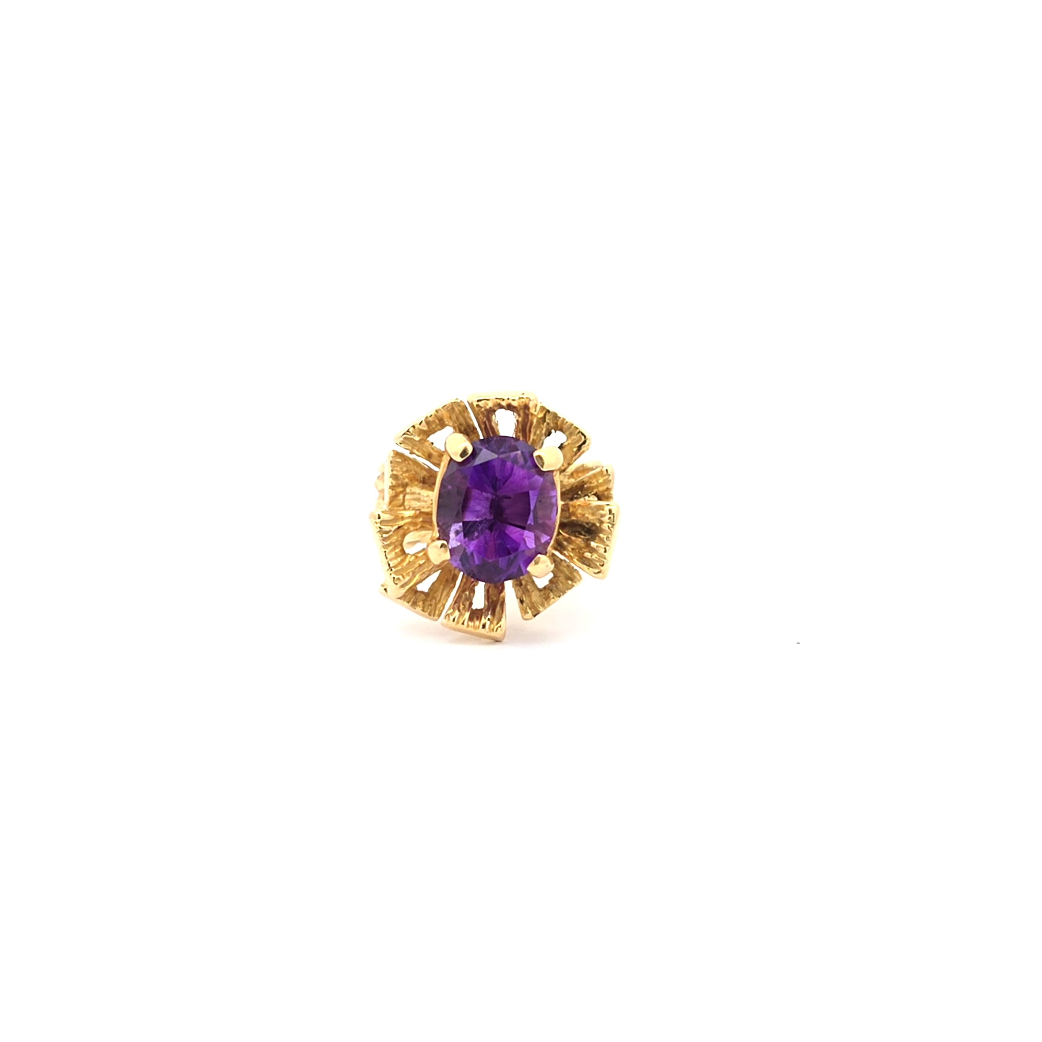 18K geel gouden cocktail ring met amethist Amsterdam Bruens
