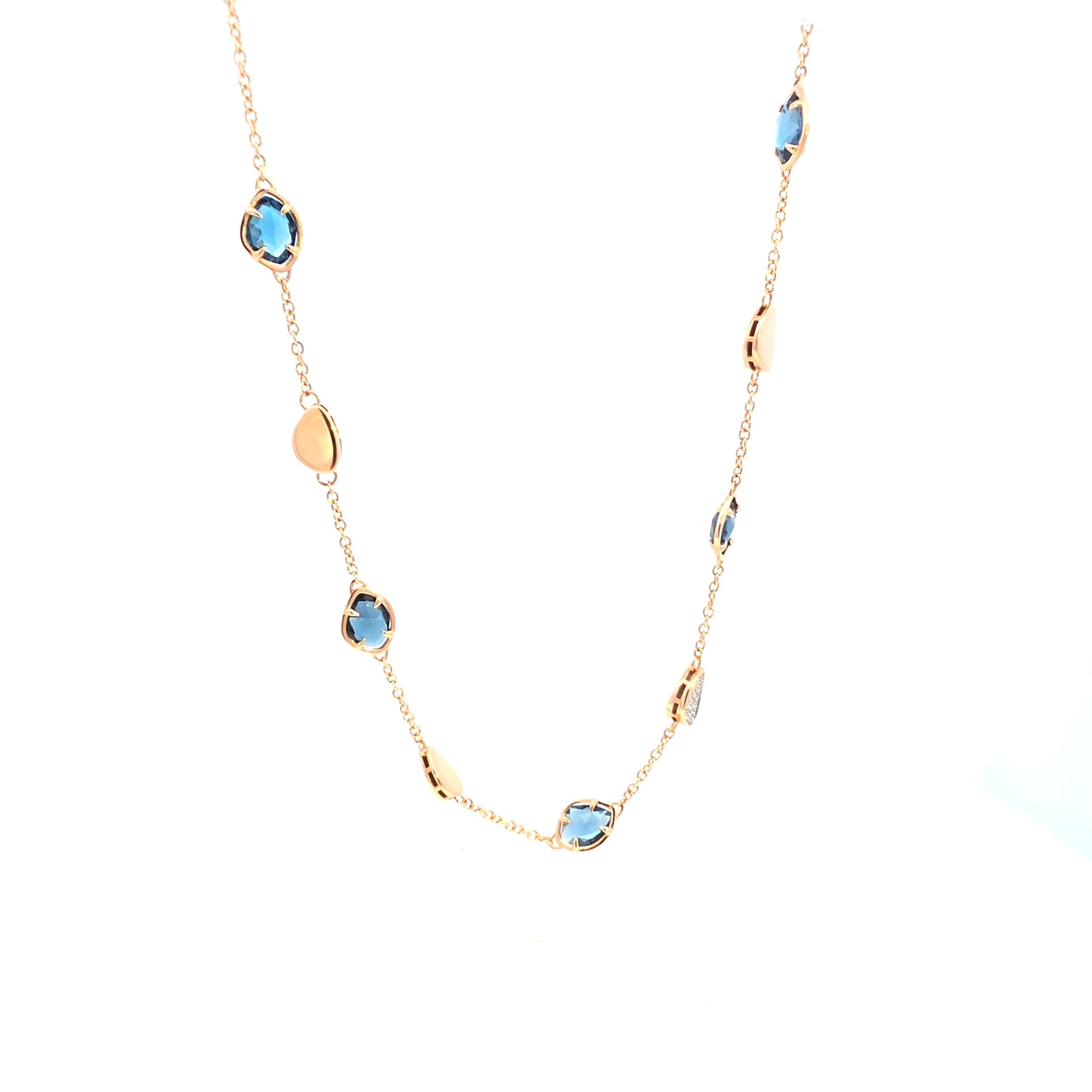 Peroni & Parise Necklace with Oval Blue Topazes