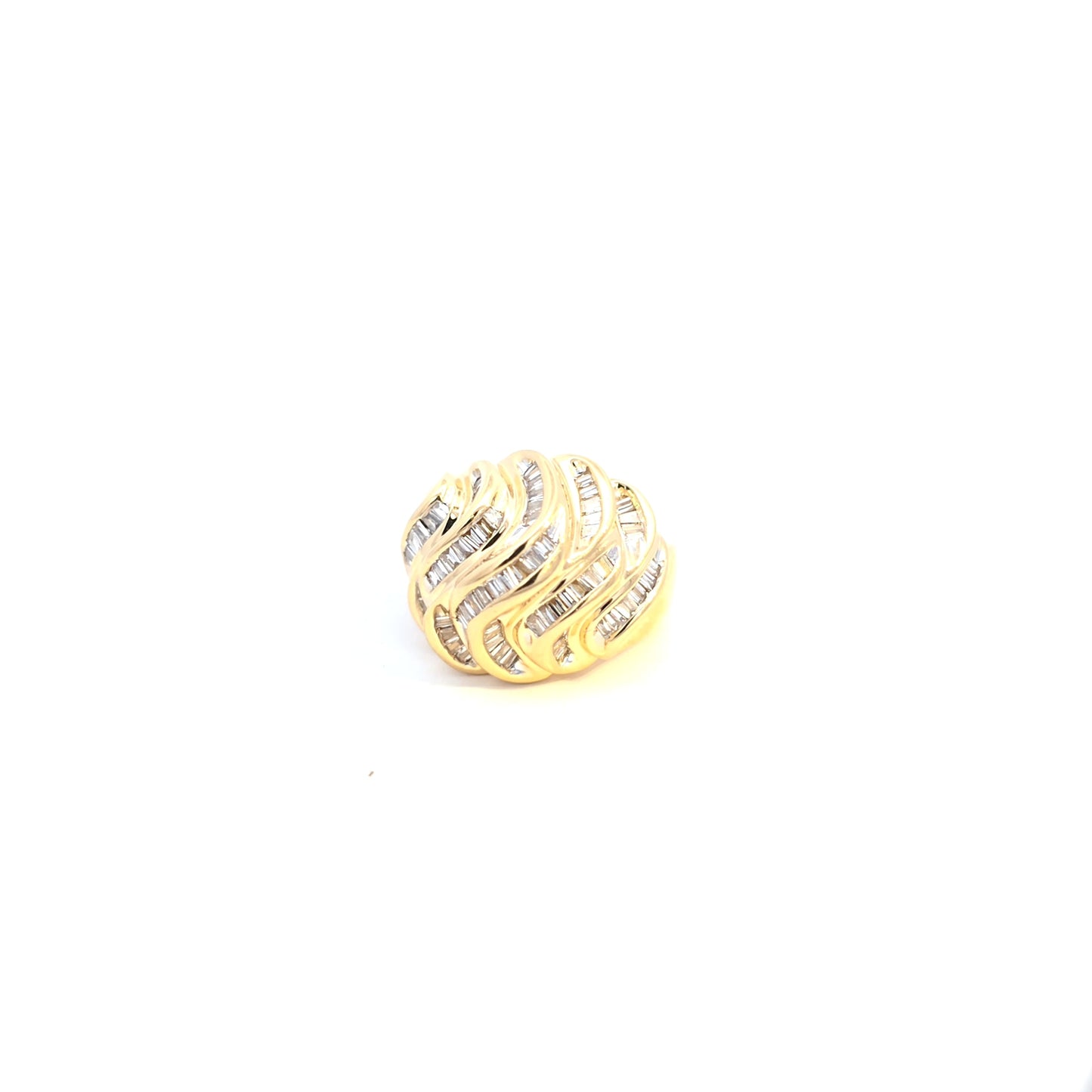 Yellow Gold Multistone Ring with Baguette Cut Diamonds
