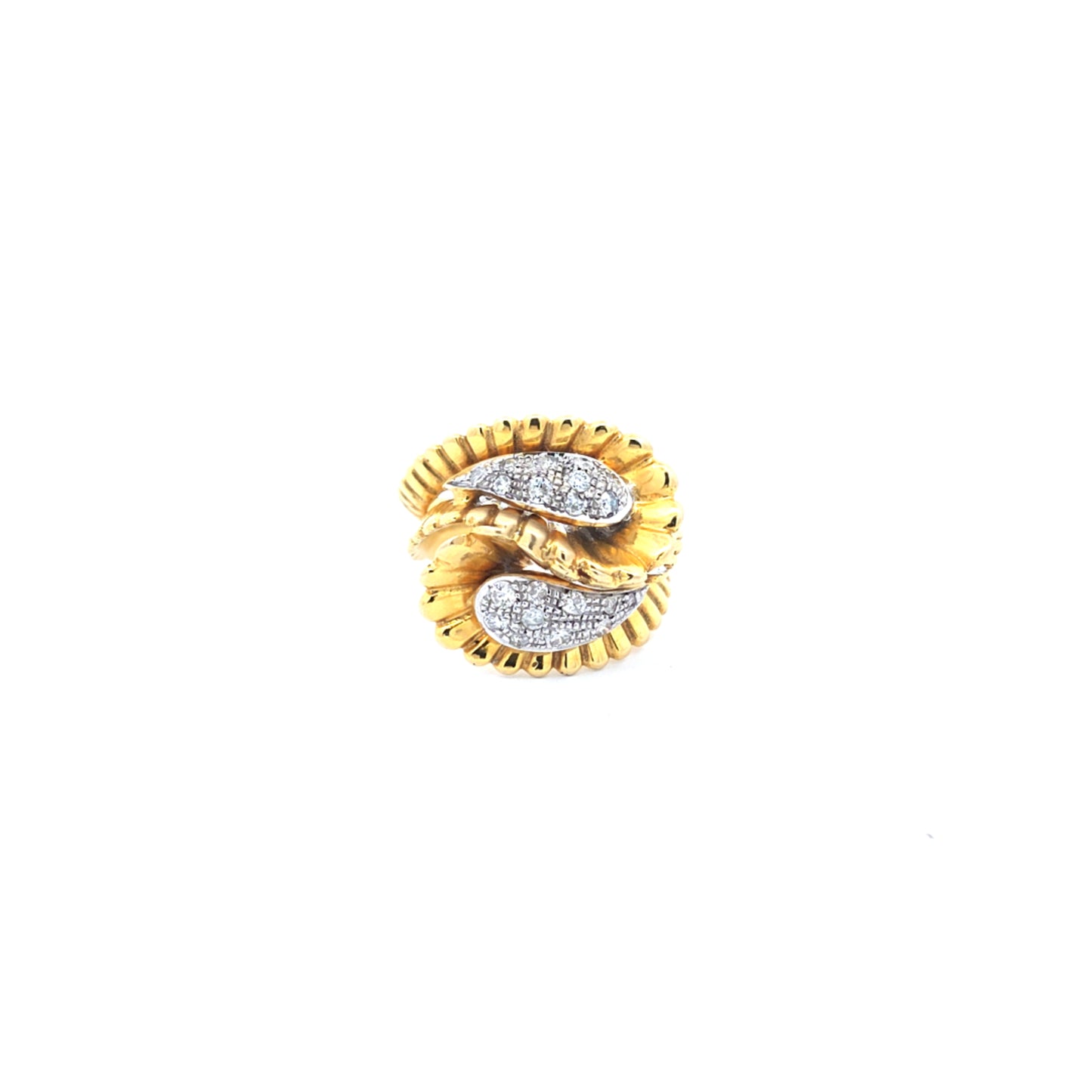 14k Yellow Gold Multistone Ring with Round Brilliant Diamonds