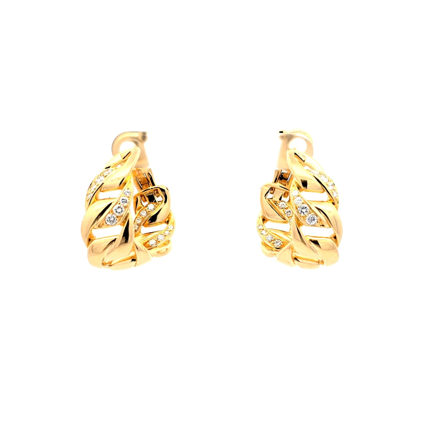 Cartier Bergame 18K Yellow Gold Diamond Earrings