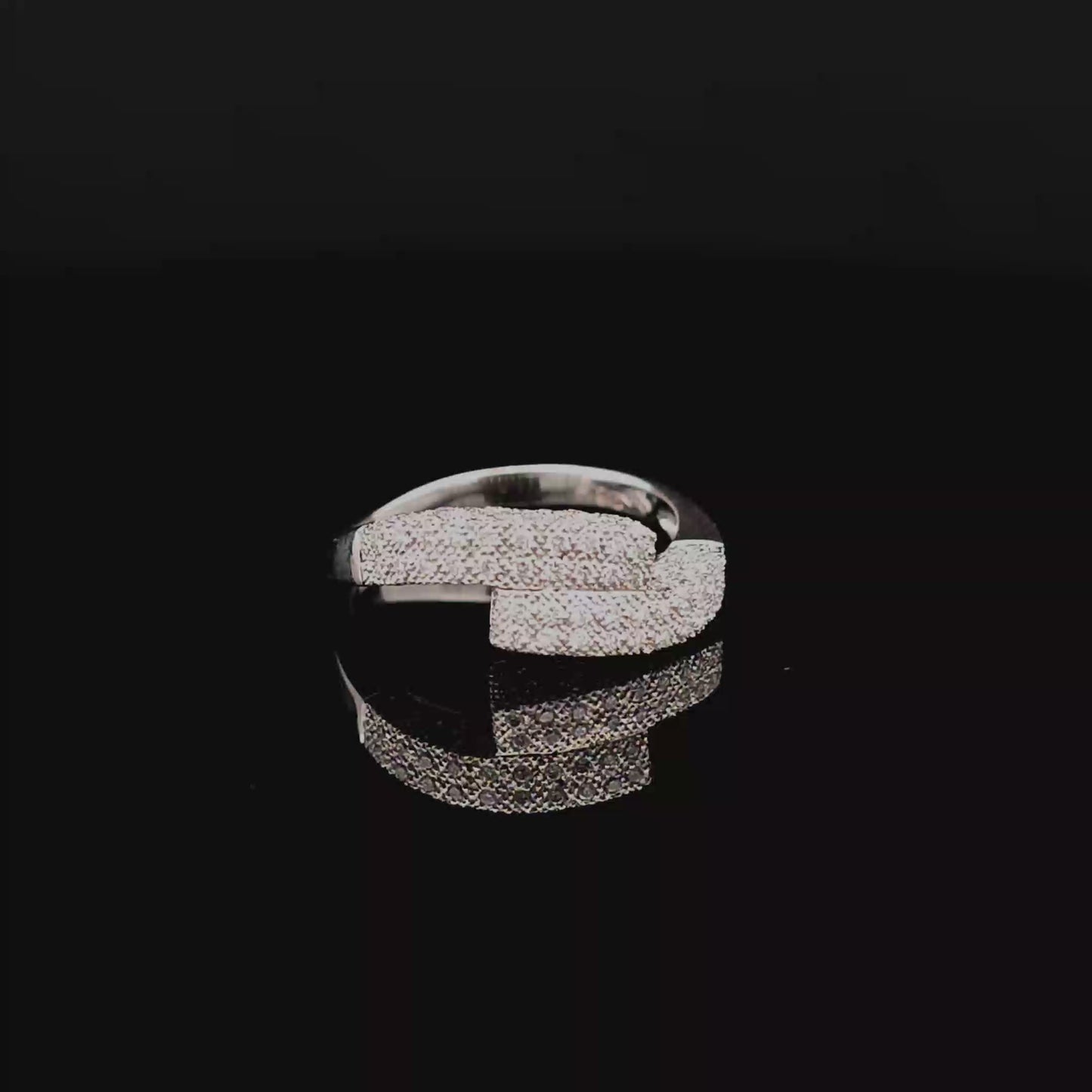 18k White Gold Brilliant Cut Diamond Multi-Stone Statement Ring