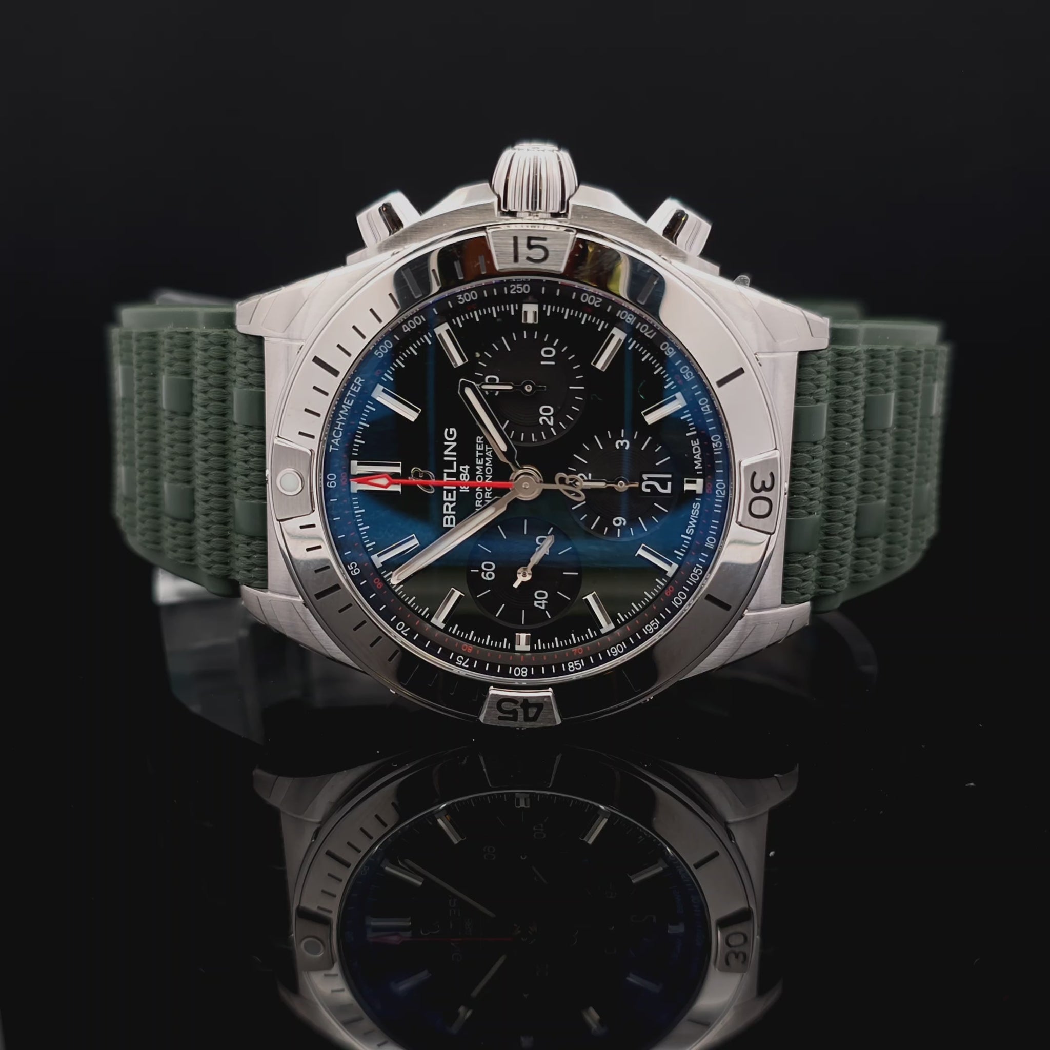  bruens fine jewelry amsterdam breitling chronomat green dial rubberstrap