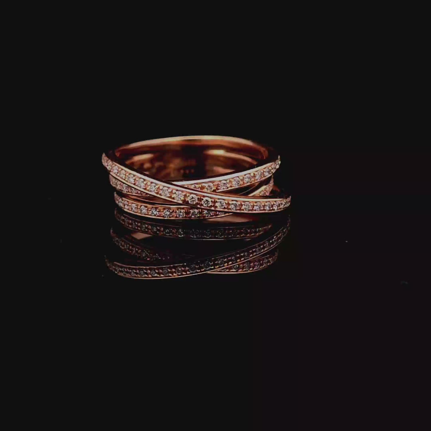 Rose Gold Diamond Interlocking Stackable Ring