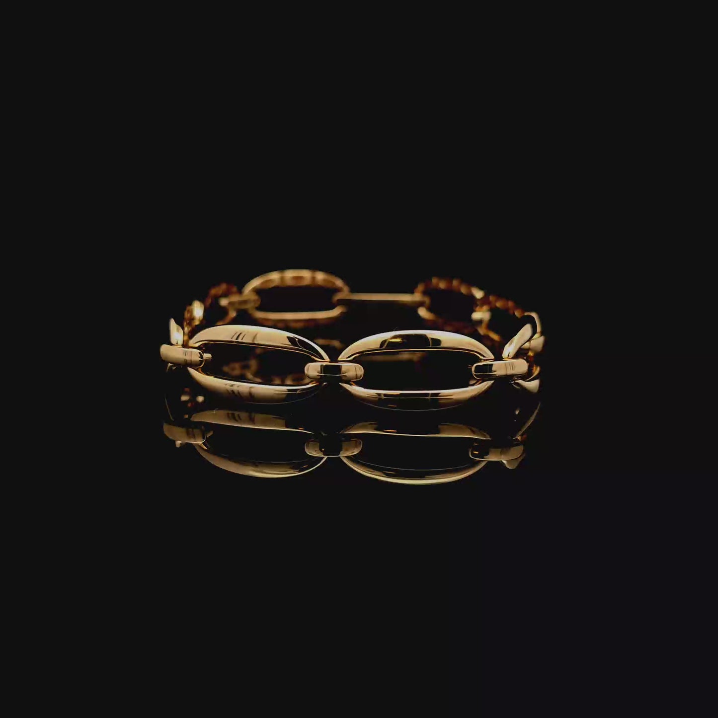 Paroni & Parise 18K Yellow Gold Open Oval Link Chain Bracelet