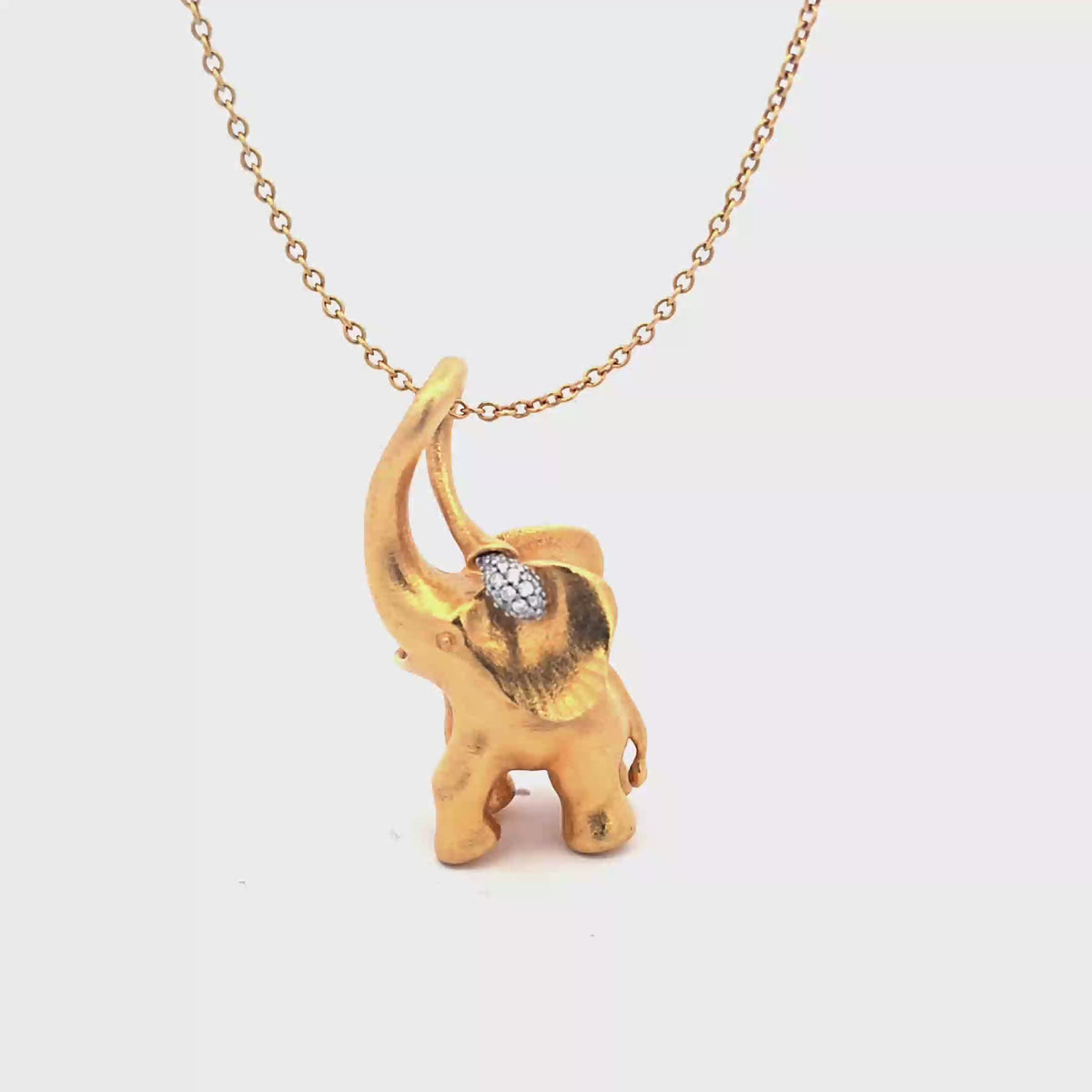 18KYellow Gold Diamond Elephant Necklace from Ole Lynggaard Copenhagen