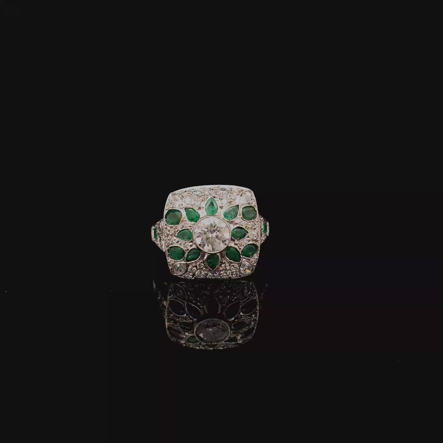 art deco emrald ring video bruens fine jewelry