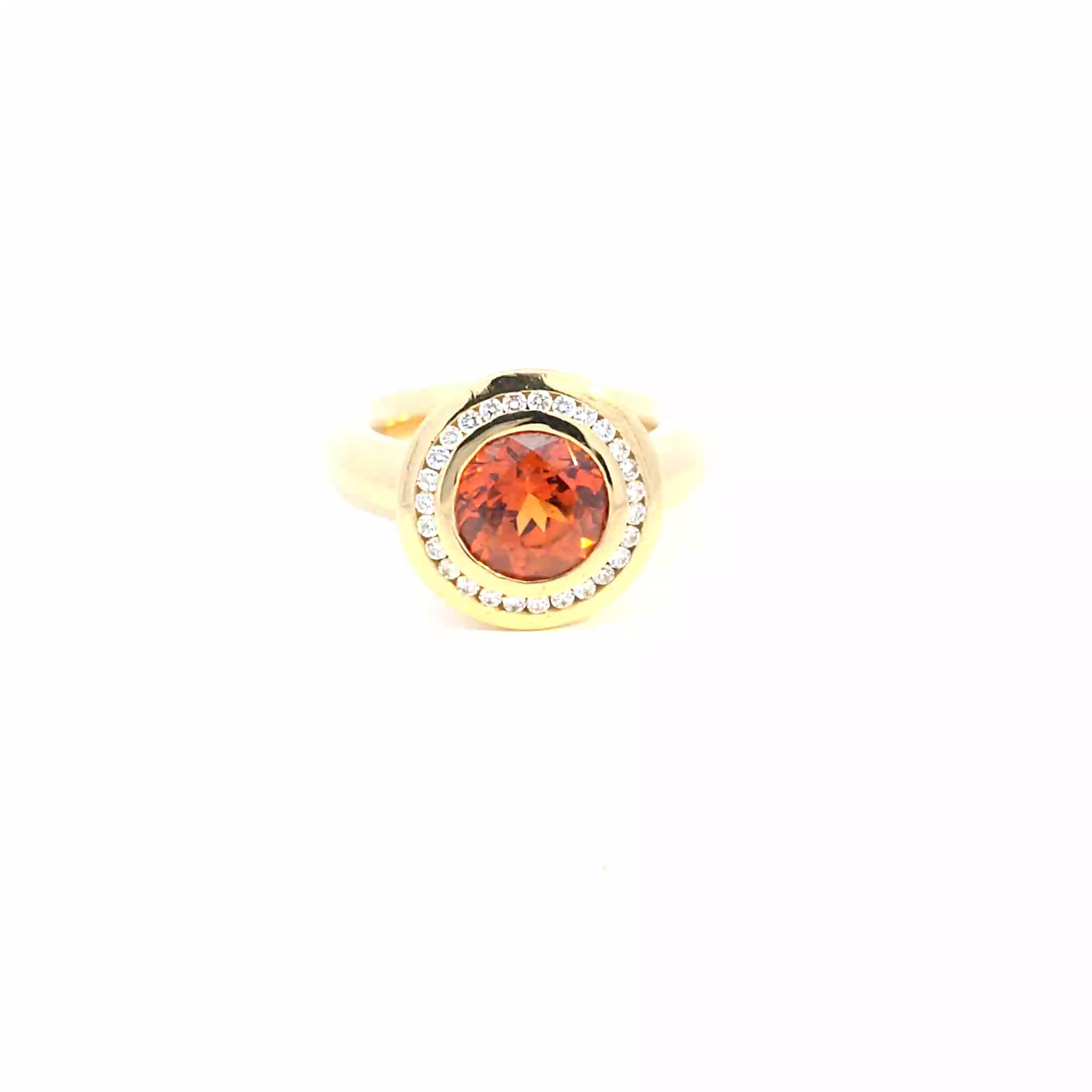 yellow gold citrin diamond ring Amsterdam Bruens Fine Jewelry