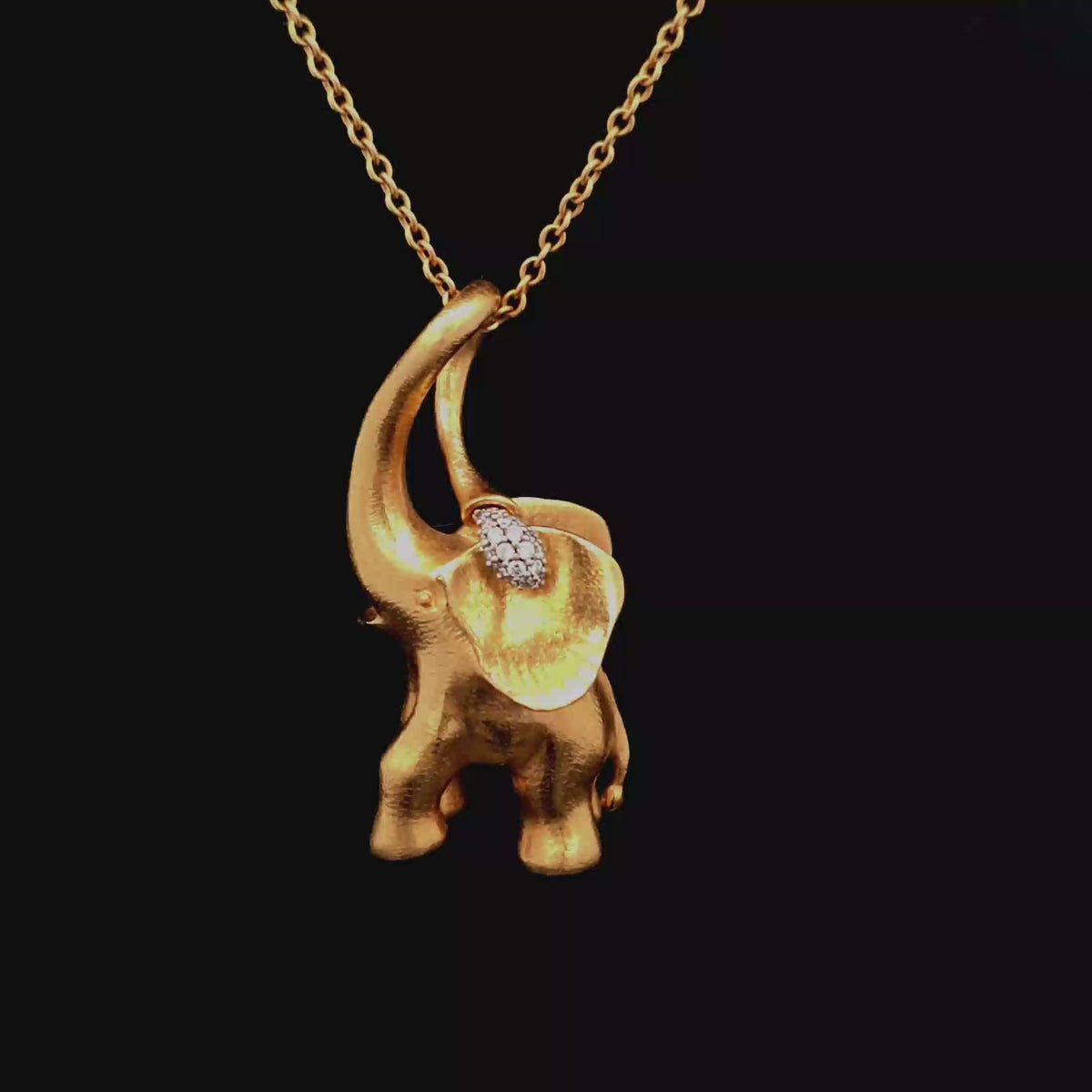 18KYellow Gold Diamond Elephant Necklace from Ole Lynggaard Copenhagen