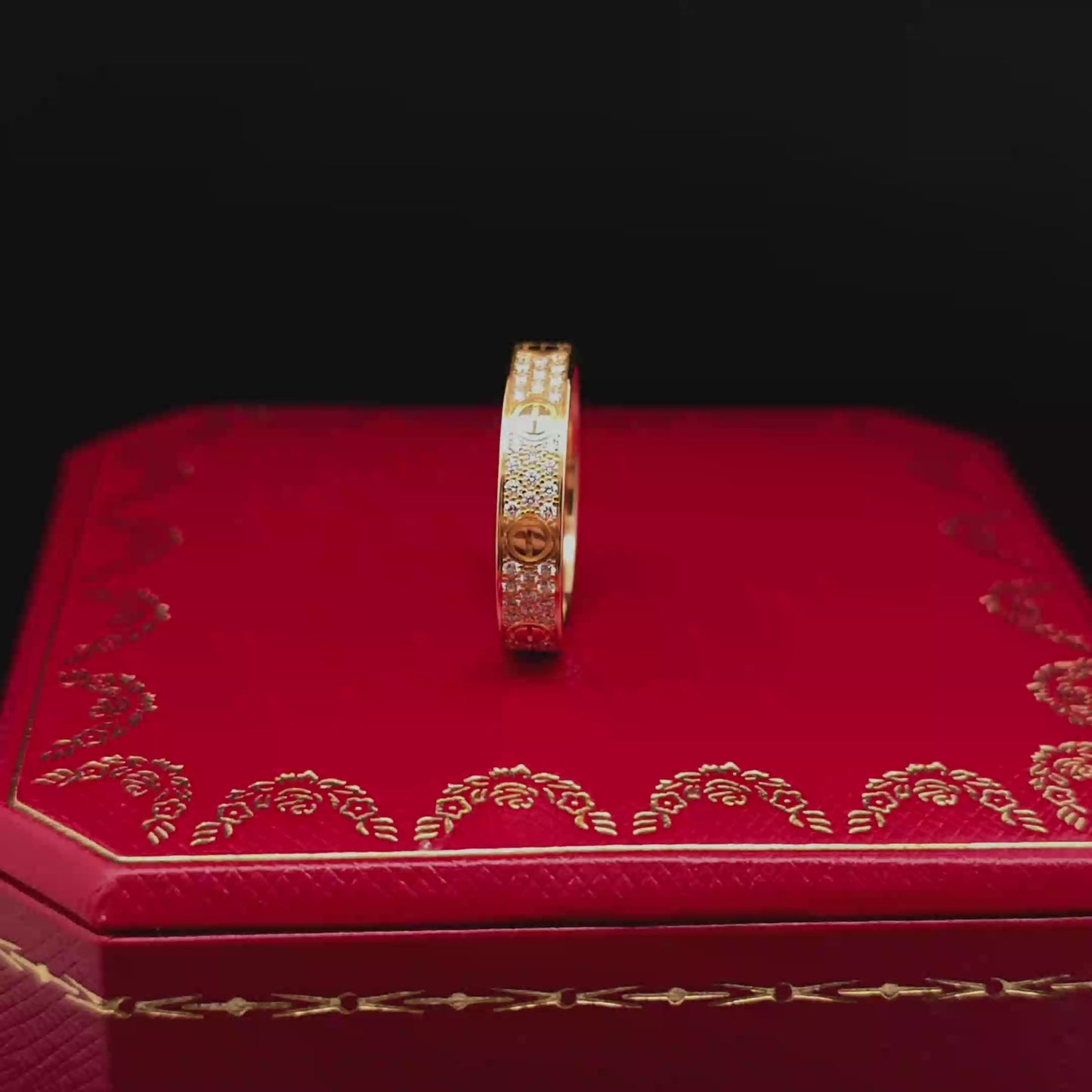 Vintage 18k Cartier Yellow Gold LOVE Ring With Diamonds