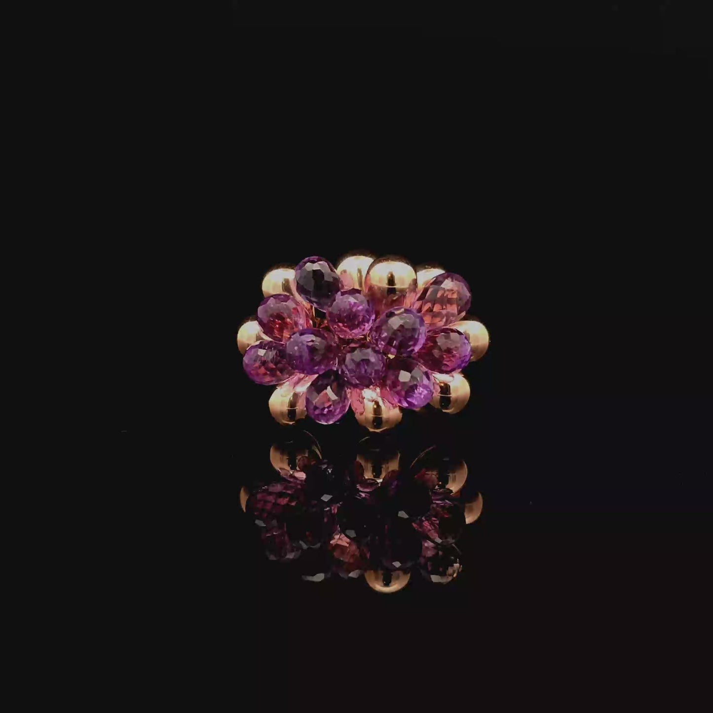 amethist cocktail ring rose gold video  bruens fine jewelry amsterdam