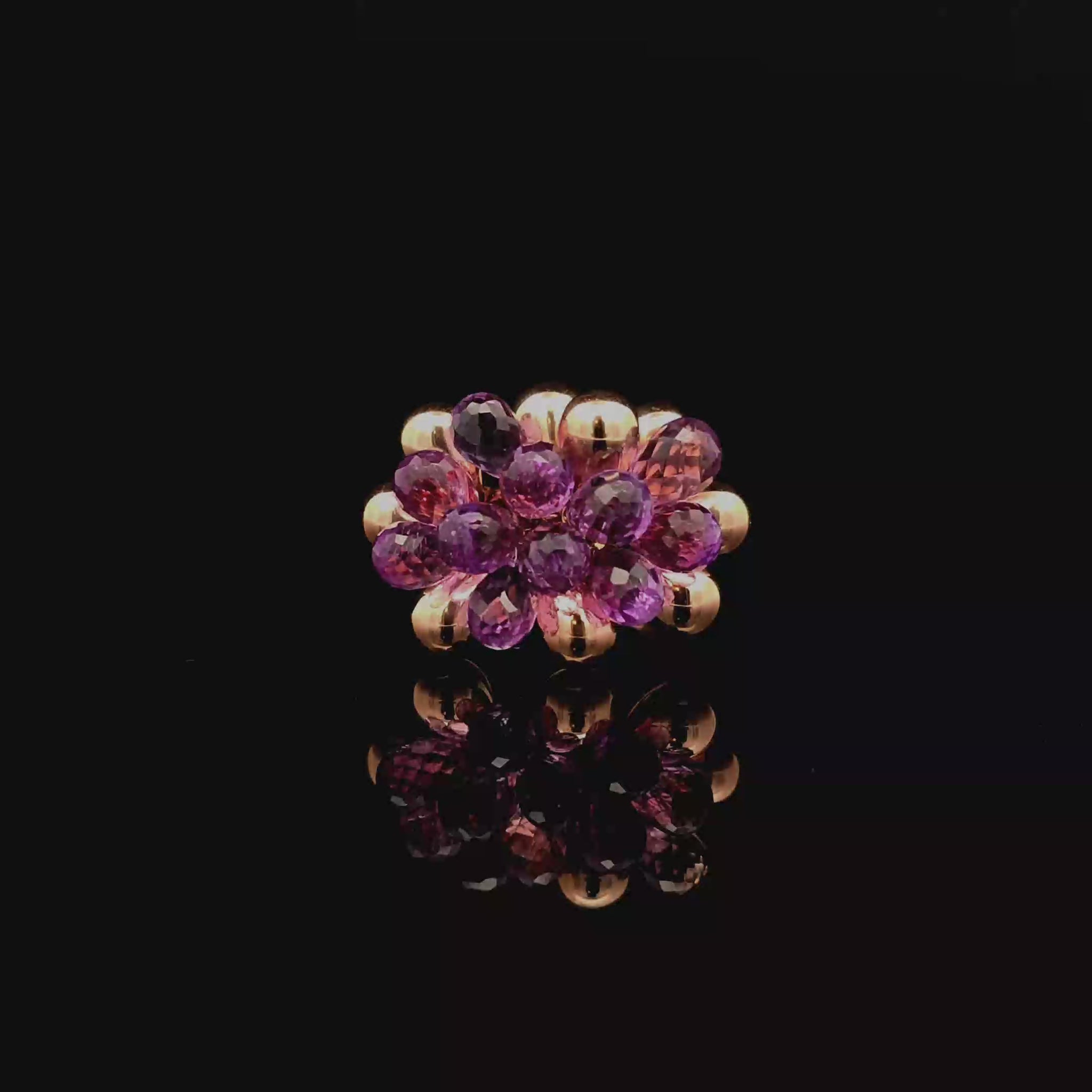 amethist cocktail ring rose gold video  bruens fine jewelry amsterdam