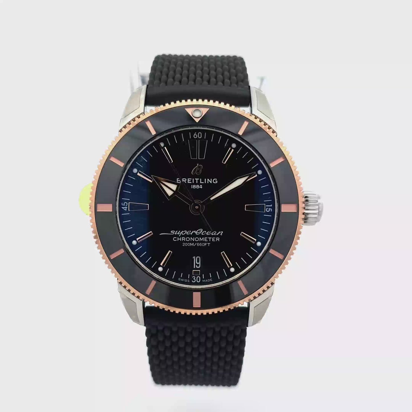 Rose Gold and Black Breitling Superocean Heritage Watch