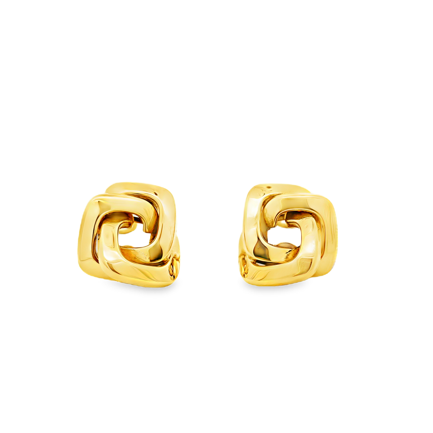 vierkante elegante oorbellen geel goud
