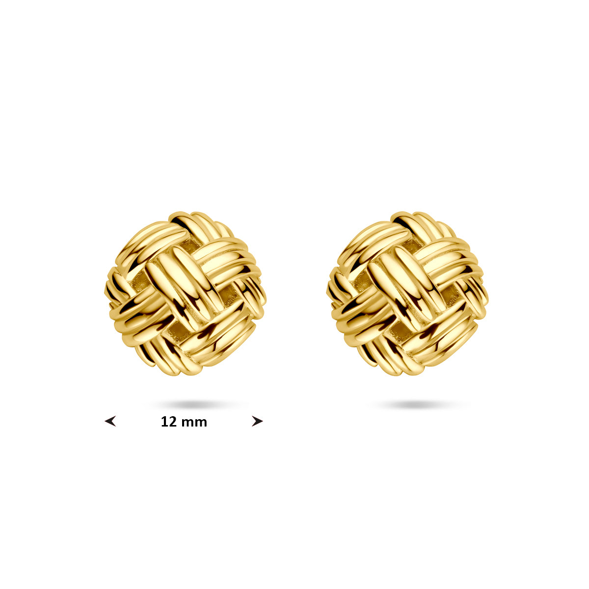 yellow gold knot earrings in Amsterdam Bruens Fine Jewelry
