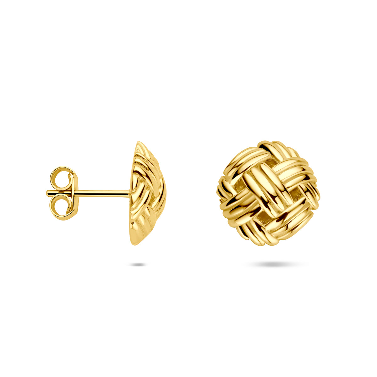 yellow gold knot earrings in Amsterdam Bruens Fine Jewelry